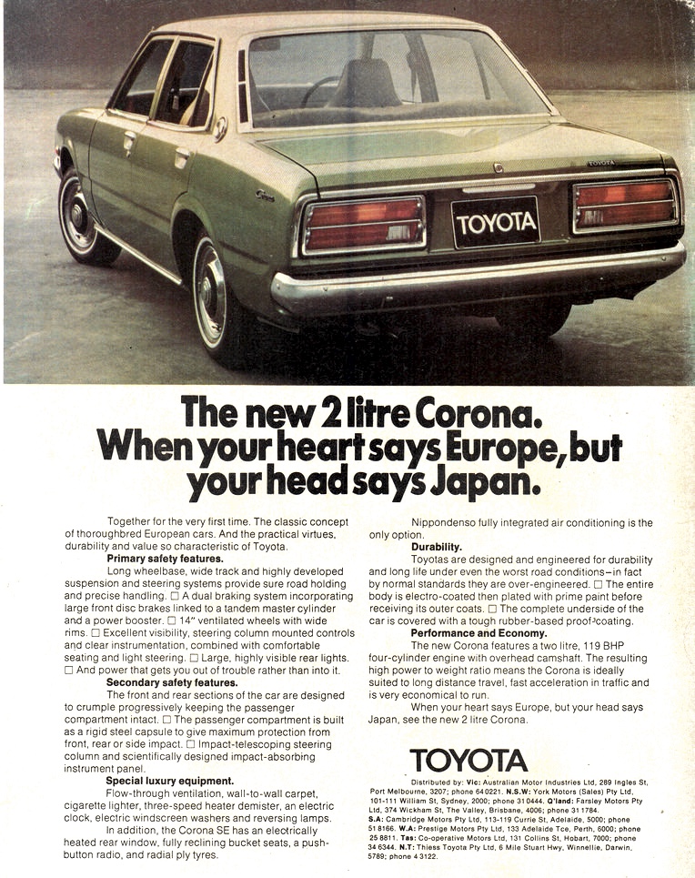 1975 Toyota Corona 2 Litre Sedan RT104